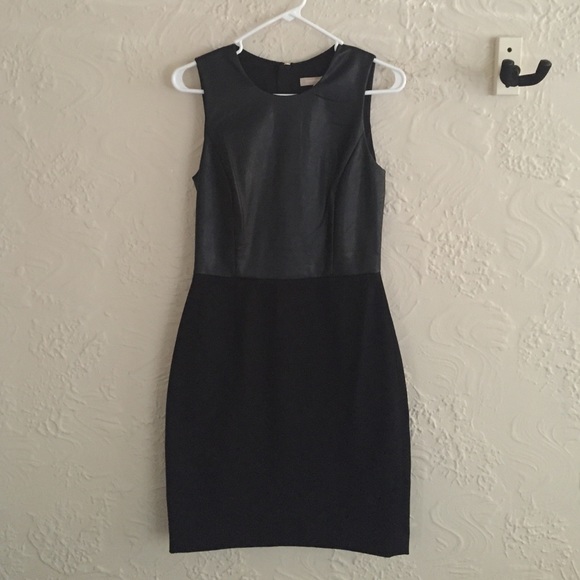 Banana Republic, Size 6, Black Dress, Faux Leather