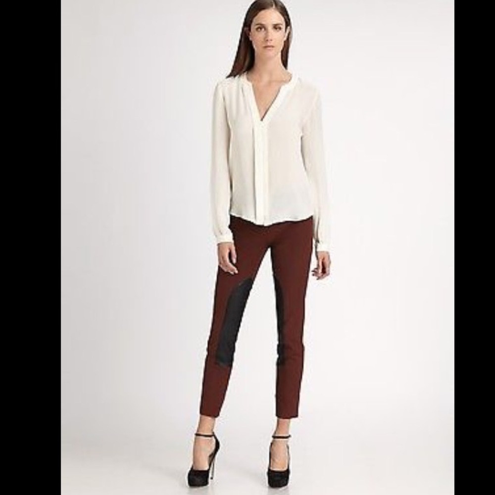 Theory leggings with lamb skin leather