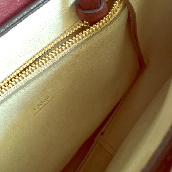 Suede interior of Chloe Faye bag