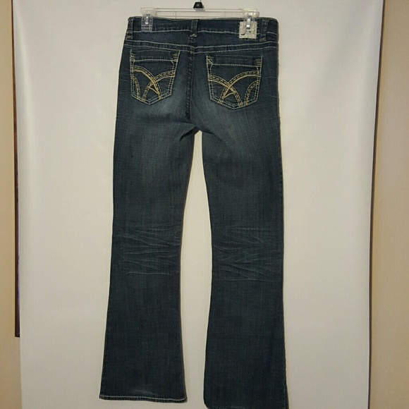 Hydraulic jeans...distressed look.