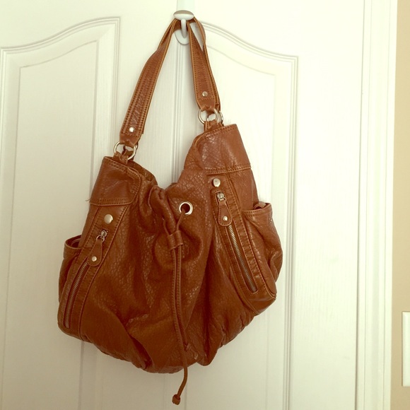 Brown drawstring purse