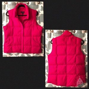 Lands' End Down Puffer Vest - Raspberry Pink