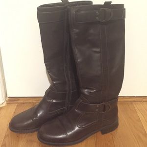 Chocolate Brown Man Made Leather Boots