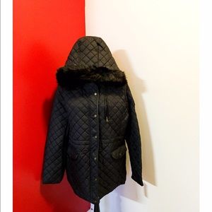 LAUREN by Ralph Lauren Anorak w/ faux fur trim