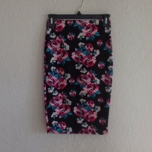 Floral pencil skirt