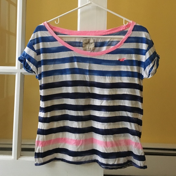 Hollister watercolor striped tee