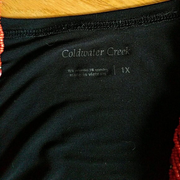 Coldwater Creek black wrap top - Picture 2 of 2