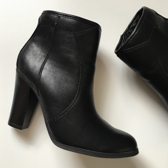 Black Leather Booties - Picture 2 of 4
