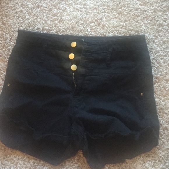 Black high waisted jean shorts