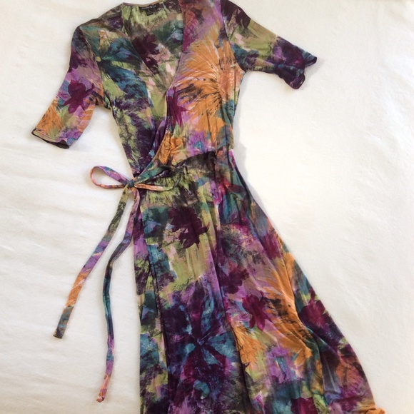colorful wrap dress