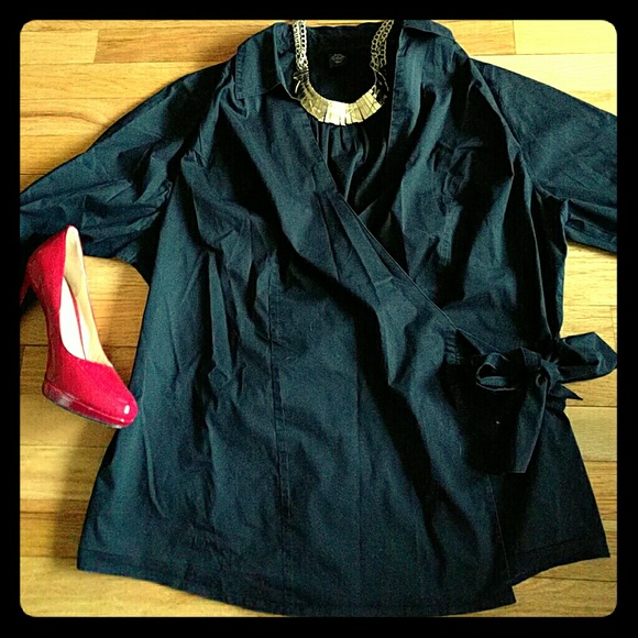 Lane Bryant black wrap shirt