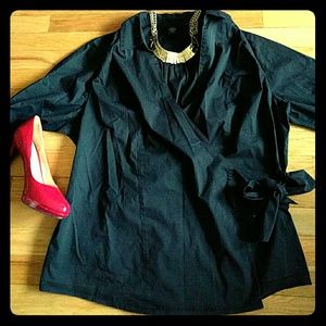 Lane Bryant black wrap shirt