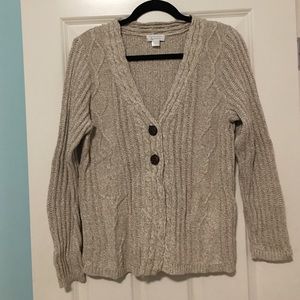 Christopher & Banks tan button up sweater