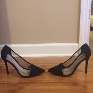 Black pumps with mesh sides size 8