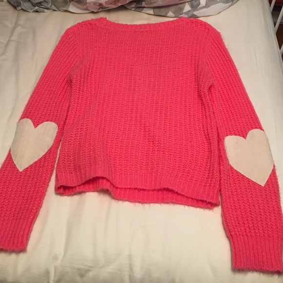 LF pink heart sweater