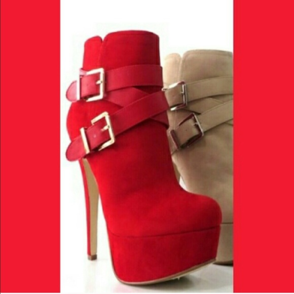 Gorgeous Anne Mitchelle red ankle booties