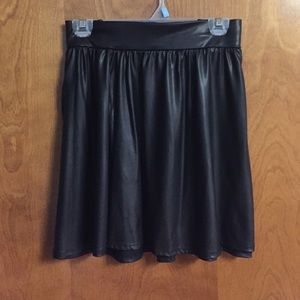 faux leather skater skirt