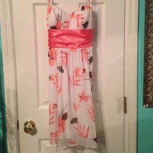 Speechless white and pink flowered dress