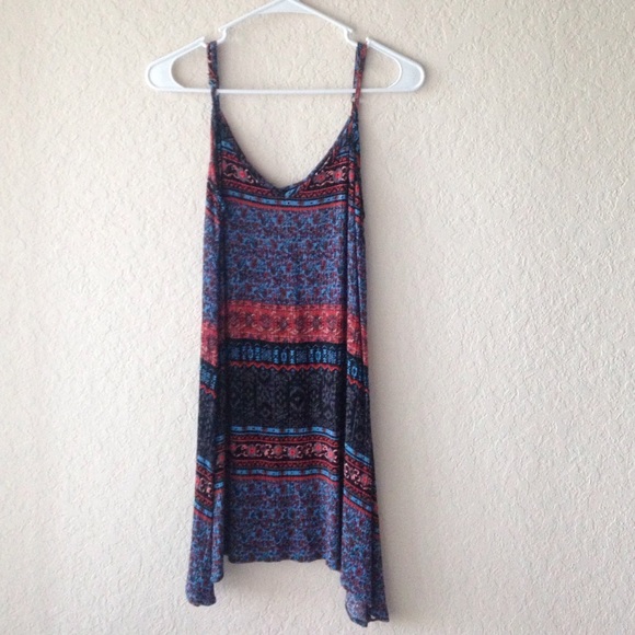 Forever 21 Striped Floral Trapeze Dress