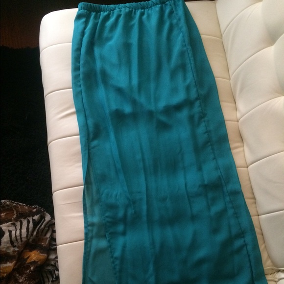 Aqua blue chiffon skirt