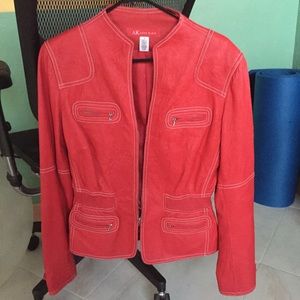 Red Leather Anne Klein jacket