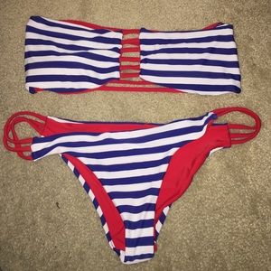 Nautical striped bathing suit