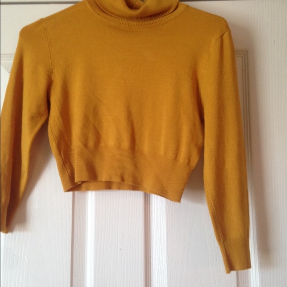 Mustard Cropped Turtleneck