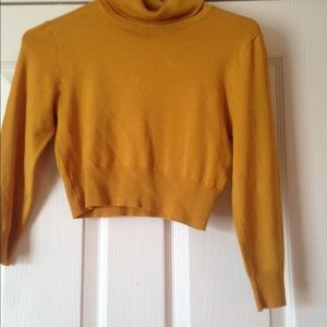 Mustard Cropped Turtleneck