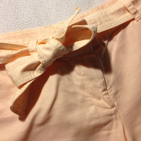 EUC JCrew soft peach linen/cotton shorts w tie sz4 - Picture 2 of 4