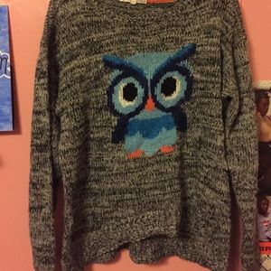 Nerdy Owl High Low Sweater