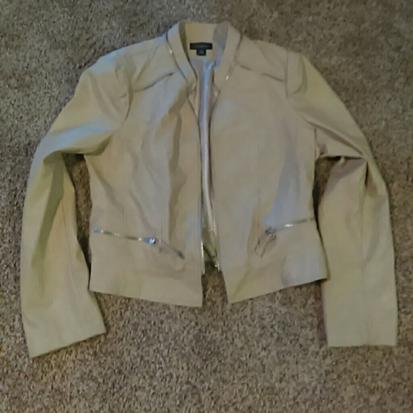 NWOT Beige Faux Leather Jacket XL to 2XL