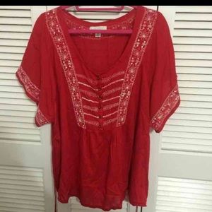 Forever21+ red plus size blouse size 2x