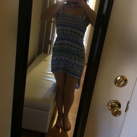Blue and yellow stripes dress