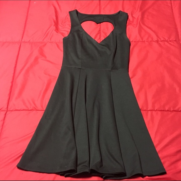Black skater dress with heart shaped back detail