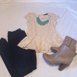 Gold Peplum Top