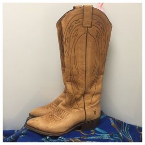 💯AUTH Tall Frye brown cowboy boots