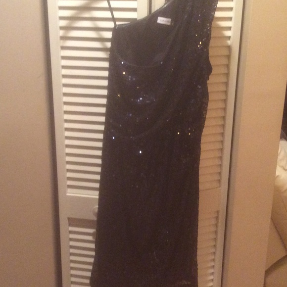 Calvin Klein navy blue sequins cocktail dress