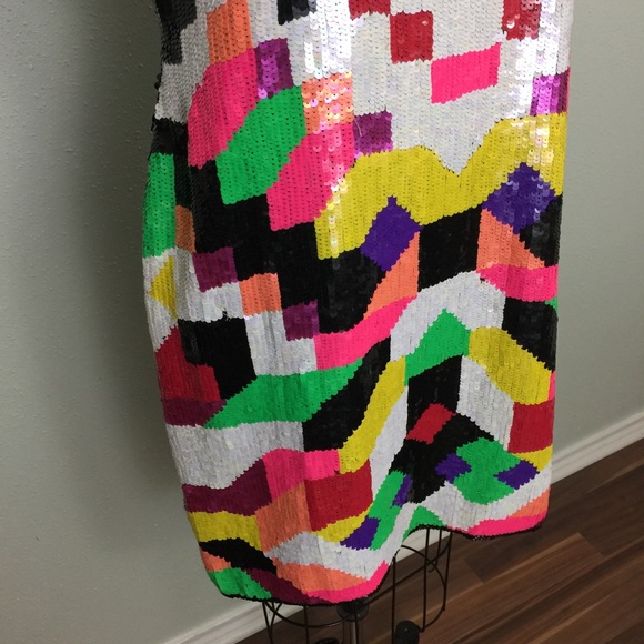 Vintage Neon Sequined Dress - Picture 3 of 4