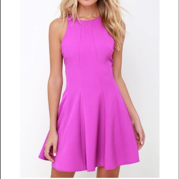 NWT Lulu's "Flare Grounds" purple dress
