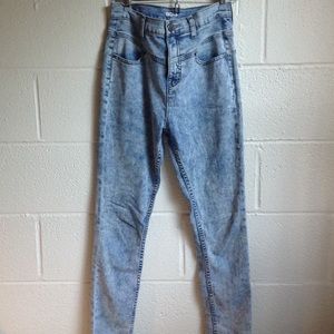 High-waisted Acid Wash BDG Skinny Denim Jeans