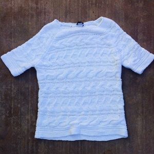Talbots White Crochet Sweater