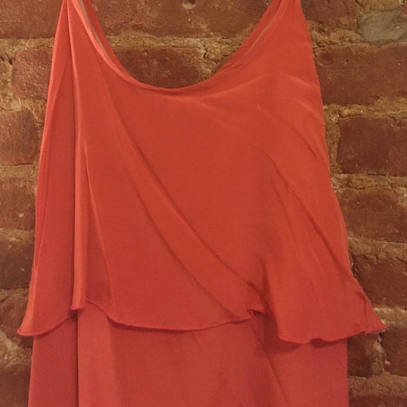Coral Silk Camisole Dress - Picture 2 of 3