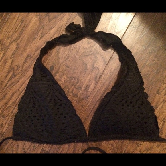 Black bikini top🕶 Large, eyelet lace/crochet