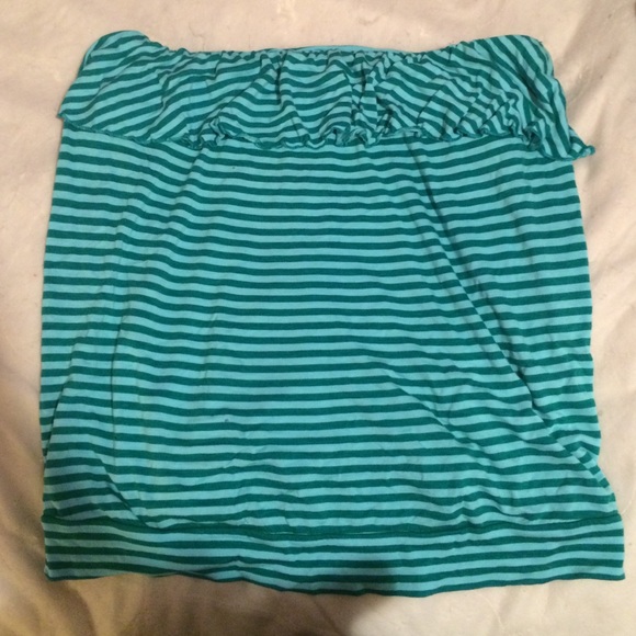 Blue Stripped Tube Top