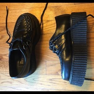 Black platform creeper shoes NWOT