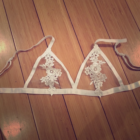 Lace floral bralette