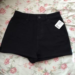 Black high rise shorts