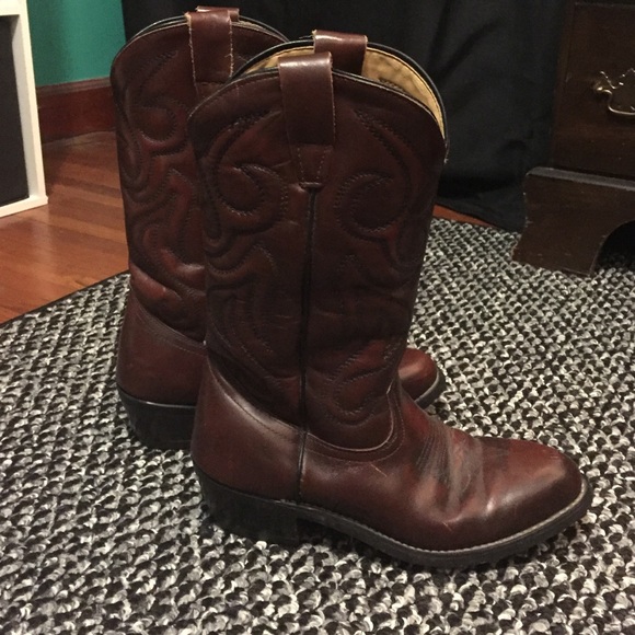Brown cowboy boots