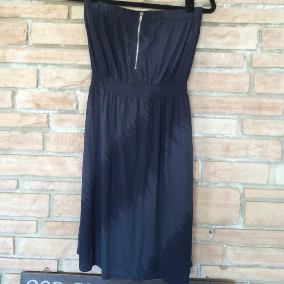 Navy Strapless Dress