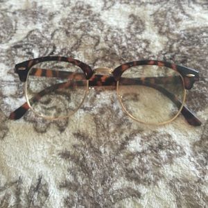 Clear lens "grandpa" glasses